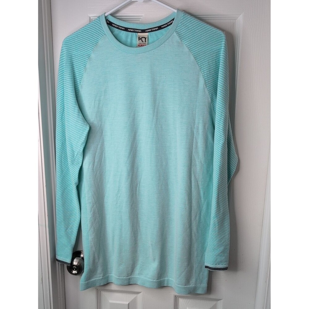 Kari Traa Lightweight Crewneck in Aqua Mint Wool Blend Size L-XL